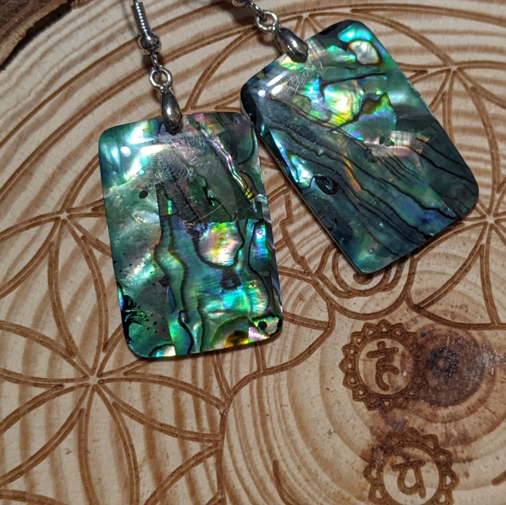 Abalone Rectangle Earrings - image 2